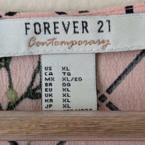 Forever 21 Floral Grid Wrap Dress Size XL Women - Picture 5 of 8